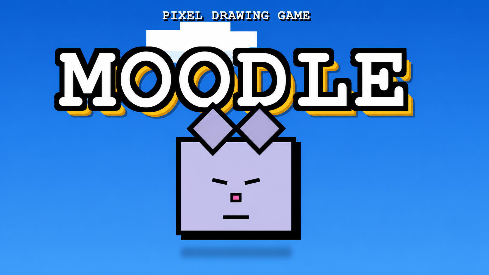 Moodle pixel drawing game logo and mascot